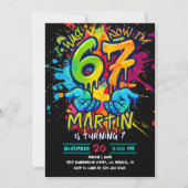 Invitation d'anniversaire Graffiti Six Sept (Devant)