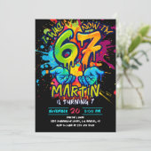 Invitation d'anniversaire Graffiti Six Sept (Debout devant)