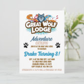 Invitation d'anniversaire Great Wolf Lodge (Debout devant)