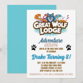 Invitation d'anniversaire Great Wolf Lodge (Devant / Derrière)