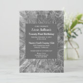 Invitation d'anniversaire Grey Glitzy (Debout devant)
