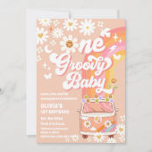 Invitation d'anniversaire Groovy Daisy Rainbow (Devant)