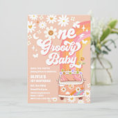 Invitation d'anniversaire Groovy Daisy Rainbow (Debout devant)