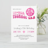 Invitation d'anniversaire groovy de son ère adoles (Debout devant)