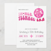 Invitation d'anniversaire groovy de son ère adoles (Devant / Derrière)