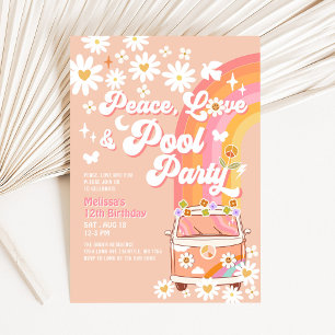 Invitation d'anniversaire groovy fête au bord de l