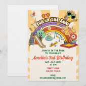 Invitation d'anniversaire Groovy Playground (Devant / Derrière)