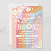 Invitation d'anniversaire Groovy Rainbow Daisy (Devant)