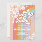 Invitation d'anniversaire Groovy Rainbow Daisy (Devant)