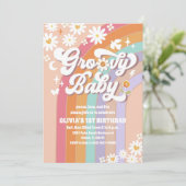 Invitation d'anniversaire Groovy Rainbow Daisy (Debout devant)