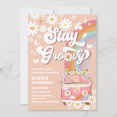 Invitation d'anniversaire Groovy Retro Daisy (Devant)