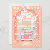 Invitation d'anniversaire Groovy Retro pour un 2èm (Devant)