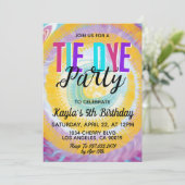 Invitation d'anniversaire Groovy Rétro Tie Dye (Debout devant)