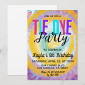 Invitation d'anniversaire Groovy Rétro Tie Dye (Devant / Derrière)