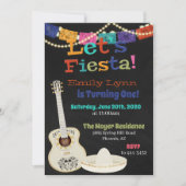 Invitation d'anniversaire guitares Fiesta (Devant)