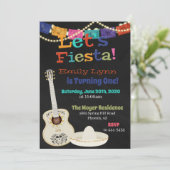Invitation d'anniversaire guitares Fiesta (Debout devant)