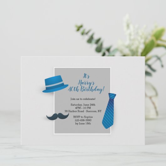 Invitation d'Anniversaire Guy (Debout devant)