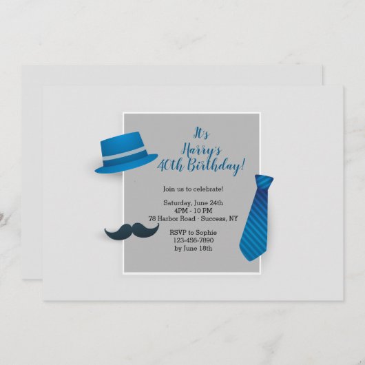 Invitation d'Anniversaire Guy (Devant / Derrière)