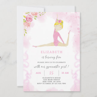 Invitation d'anniversaire Gymnaste