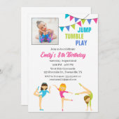 Invitation d'anniversaire Gymnastic pour fille (Devant / Derrière)