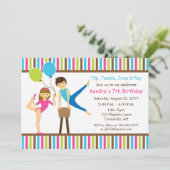 Invitation d'anniversaire gymnastique fille et gar (Debout devant)