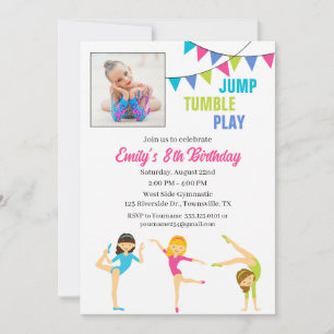 Invitation d'anniversaire gymnastique pour fille