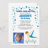 Invitation d'anniversaire Gymnastique pour garçon (Devant / Derrière)