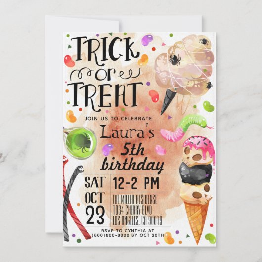 Invitation d'anniversaire Halloween (Devant)