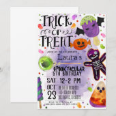 Invitation d'anniversaire Halloween (Devant / Derrière)