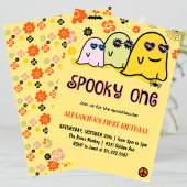 Invitation d'anniversaire Halloween 1 an fantôme e