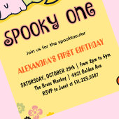 Invitation d'anniversaire Halloween 1 an fantôme e