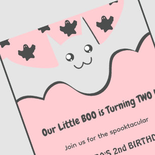 Invitation d'anniversaire Halloween 2 ans Ghost Li