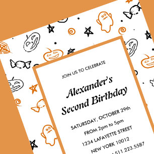 Invitation d'anniversaire Halloween 2ème deuxième 