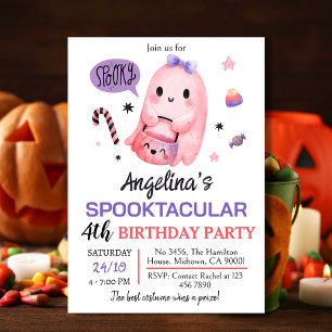Invitation d'anniversaire Halloween 4 ans de la fi