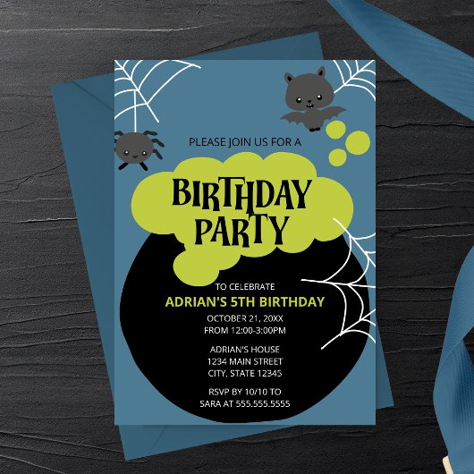 Invitation d'anniversaire Halloween Chaudron de So