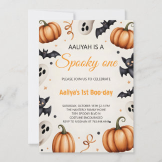 Invitation d'anniversaire Halloween Citrouille et