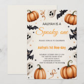 Invitation d'anniversaire Halloween Citrouille et  (Devant / Derrière)