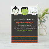 Invitation d'anniversaire Halloween costume pour e (Debout devant)