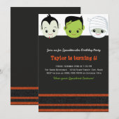 Invitation d'anniversaire Halloween costume pour e (Devant / Derrière)