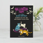 Invitation d'anniversaire Halloween culte de chat (Debout devant)