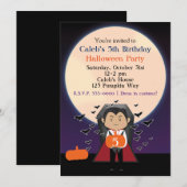 Invitation d'anniversaire Halloween de Little Drac (Devant / Derrière)