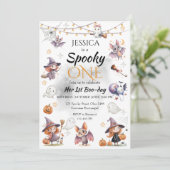 Invitation d'anniversaire Halloween effrayante (Debout devant)