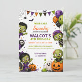 Invitation d'anniversaire Halloween effrayante | M (Debout devant)
