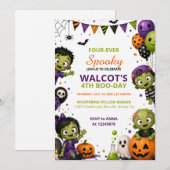 Invitation d'anniversaire Halloween effrayante | M (Devant / Derrière)