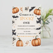 Invitation d'anniversaire Halloween Fantôme & Chau (Debout devant)