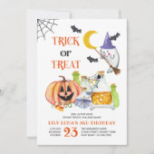 Invitation d'anniversaire Halloween Fantôme et Pot (Devant)