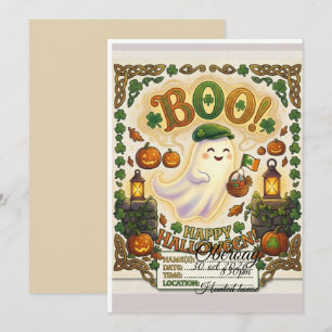 Invitation d'anniversaire Halloween Fantôme Mignon