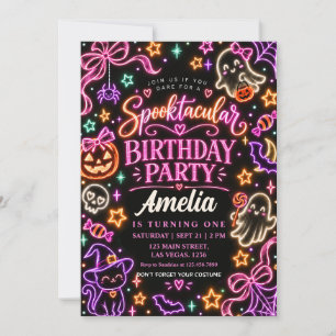 Invitation d'anniversaire Halloween Fille Fantôme