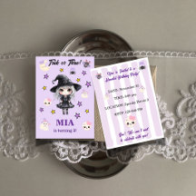 Invitation d'anniversaire Halloween Fille Trick or