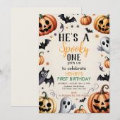 Invitation d'anniversaire Halloween Jack-O-Lantern (Devant / Derrière)